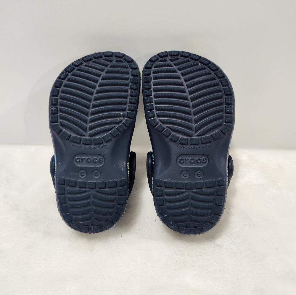 Crocs Navy Blue Green Monster Slip On Shoes Boys Size 6 - Picture 10 of 12